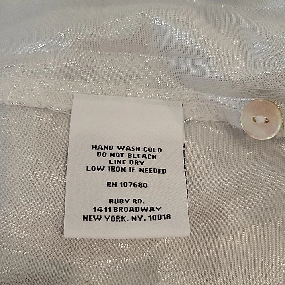 silver metallic pockets roll tab sleeves blouse 18 - Picture 6 of 10